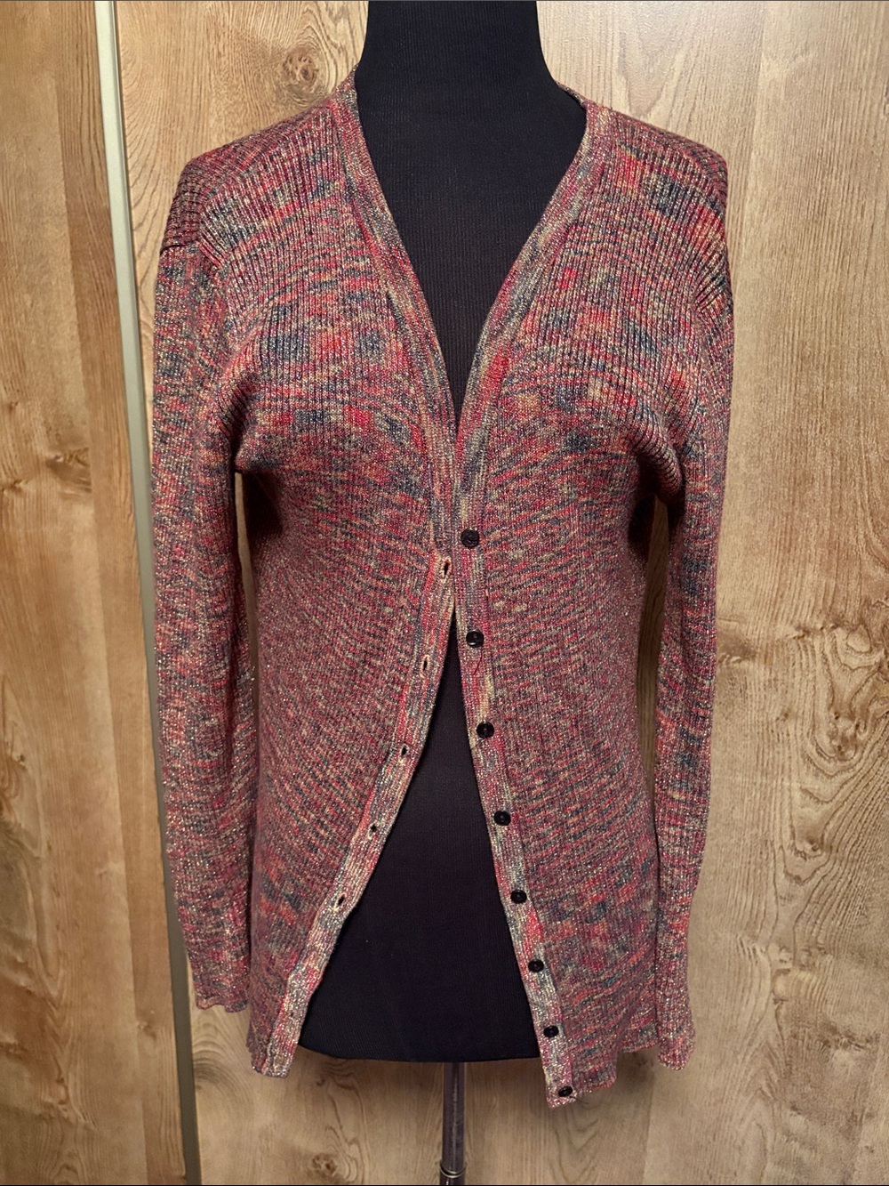 Multicolor Knit Button-Front Women's Cardigan Sweater